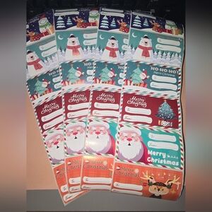 Christmas Gift Tag Stickers with Santa and Polar Bear, Set of 24, Brand New!